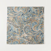 Multicolor Paisley HandGezeichnet Print Wandteppich (Vorderseite (Horizontal))