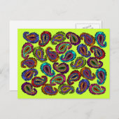 Multicolor Paisley Postkarte (Vorne/Hinten)