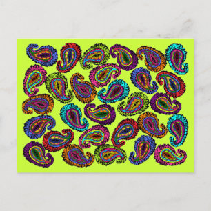 Multicolor Paisley Postkarte