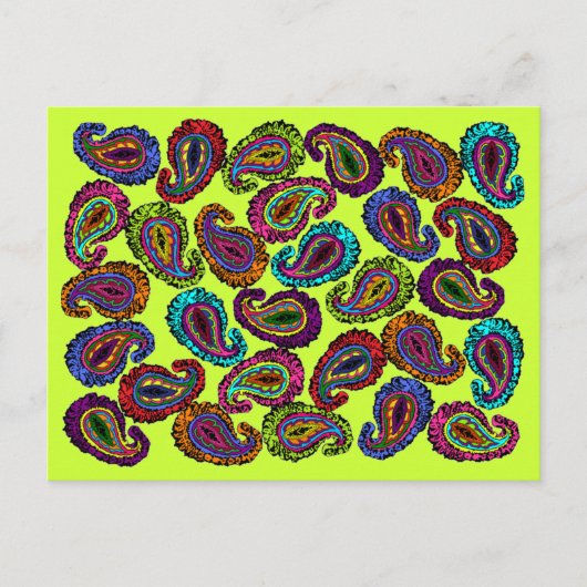 Multicolor Paisley Postkarte (Vorderseite)