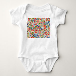 Multicolor Paisley Print Batik Muster Baby Strampler