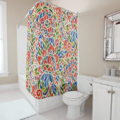 Multicolor Paisley Print Batik Muster Duschvorhang (Beispiel)