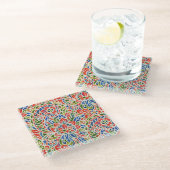 Multicolor Paisley Print Batik Muster Glasuntersetzer (Schrägansicht)