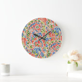 Multicolor Paisley Print Batik Muster Große Wanduhr (Zuhause)