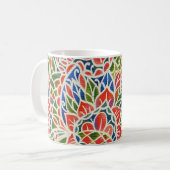 Multicolor Paisley Print Batik Muster Kaffeetasse (Vorderseite Links)