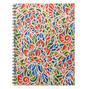 Multicolor Paisley Print Batik Muster Notizblock