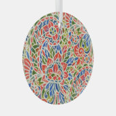 Multicolor Paisley Print Batik Muster Ornament Aus Glas (Vorderseite Rechts)