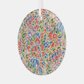 Multicolor Paisley Print Batik Muster Ornament Aus Glas (Vorderseite links)