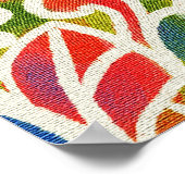 Multicolor Paisley Print Batik Muster Poster (Ecke)