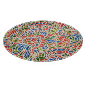 Multicolor Paisley Print Batik Muster Schneidebrett (Ecke)
