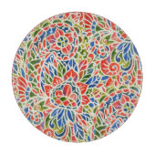 Multicolor Paisley Print Batik Muster Schneidebrett (Vorderseite)