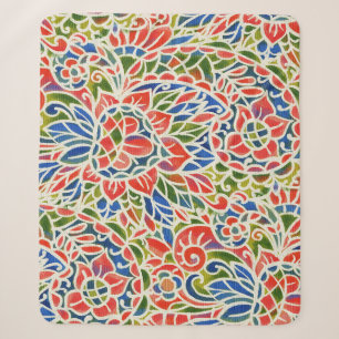 Multicolor Paisley Print Batik Muster Sherpadecke