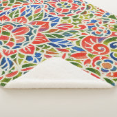 Multicolor Paisley Print Batik Muster Sherpadecke (3/4)