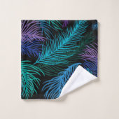 Multicolor Palm-Blätter Badhandtuch Set (Waschlappen)