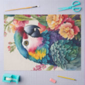 Multicolor Parrot Floral Wasserfarbe Kunst Seidenpapier (Basteln)