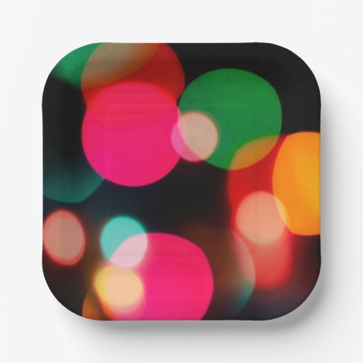 Multicolor Party Bokeh Pappteller (Vorderseite)