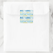 Multicolor Party: Fun Seamless Muster. Quadratischer Aufkleber (Tasche)