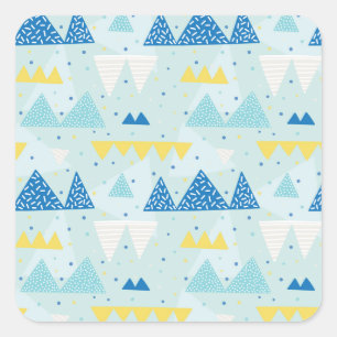 Multicolor Party: Fun Seamless Muster. Quadratischer Aufkleber