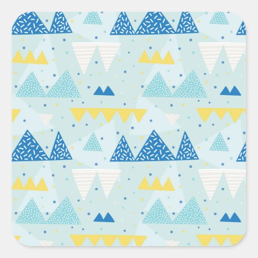 Multicolor Party: Fun Seamless Muster. Quadratischer Aufkleber (Vorderseite)
