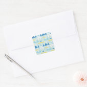 Multicolor Party: Fun Seamless Muster. Quadratischer Aufkleber (Umschlag)