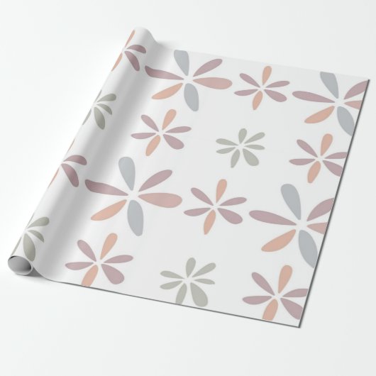 Multicolor Pastel Abstrakt floral Botanisch Geschenkpapier (Ungerollt)