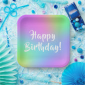Multicolor Pastel Birthday Tellers Pappteller (Party)