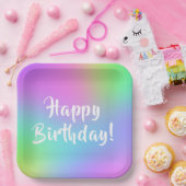 Multicolor Pastel Birthday Tellers Pappteller (Party)