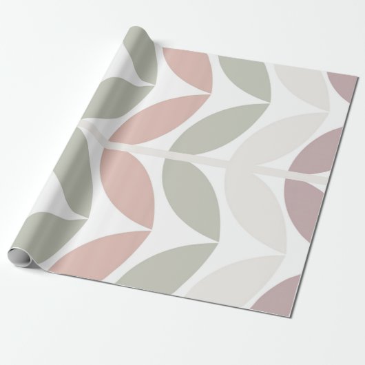 Multicolor Pastel Botanisch Abstrakt Geschenkpapier (Ungerollt)