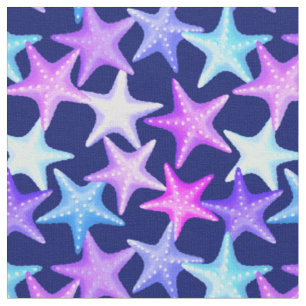 Multicolor Pastel Starfish Nautical Summer Beach Stoff