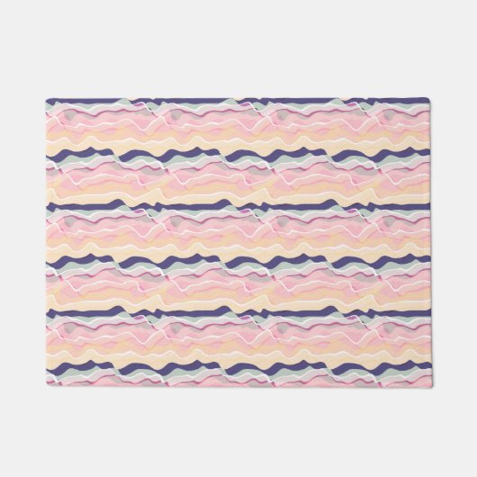 Multicolor Pastel Wave Pattern Fußmatte (Vorderseite)