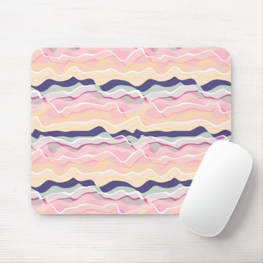 Multicolor Pastel Wave Pattern Mousepad (Mit Mouse)