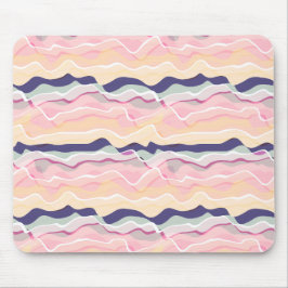 Multicolor Pastel Wave Pattern Mousepad