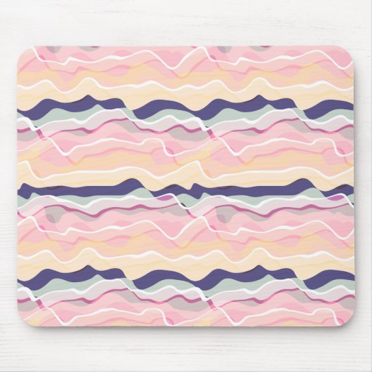Multicolor Pastel Wave Pattern Mousepad (Vorne)