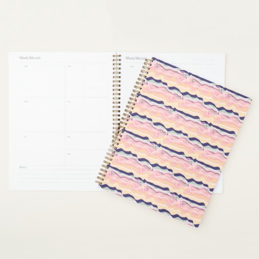 Multicolor Pastel Wave Pattern Planer (Anzeige)