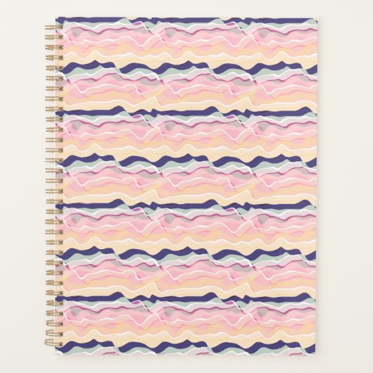 Multicolor Pastel Wave Pattern Planer (Vorderseite)