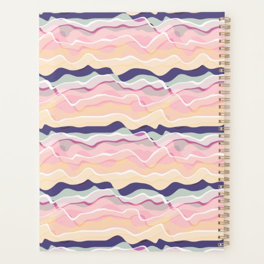 Multicolor Pastel Wave Pattern Planer (Rückseite)