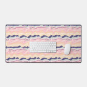 Multicolor Pastel Wave Pattern Schreibtischunterlage (Tastatur & Maus)