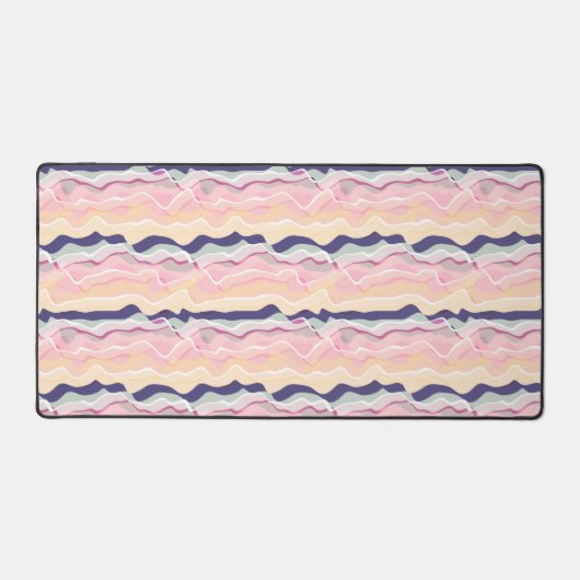 Multicolor Pastel Wave Pattern Schreibtischunterlage (Vorderseite)
