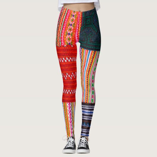 Multicolor Patchwork: Asian Style Quilt. Leggings (Vorderseite)
