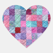 Multicolor-Patchwork-Quilt Herz-Aufkleber (Vorderseite)