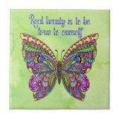 Multicolor Pattern Butterfly Fliese (Vorderseite)