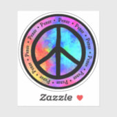 Multicolor Peace Sign Sticker (Blatt)