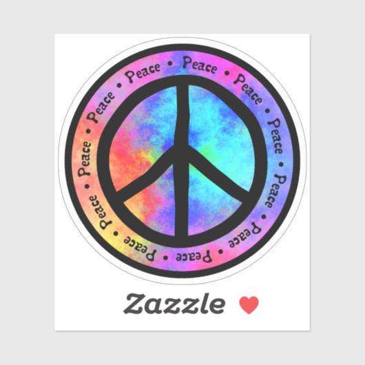 Multicolor Peace Sign Sticker (Blatt)