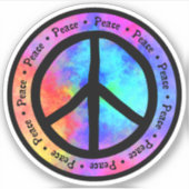 Multicolor Peace Sign Sticker (Vorderseite)
