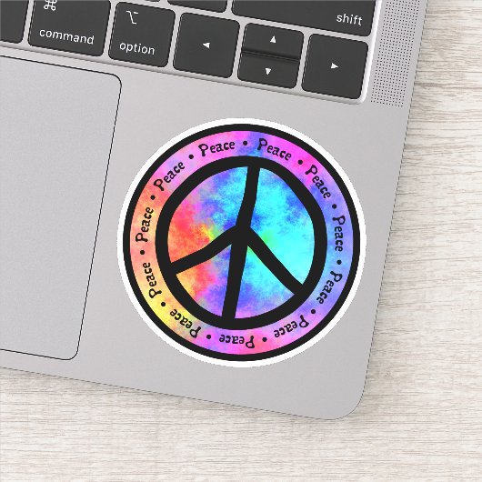 Multicolor Peace Sign Sticker (Detail)