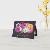 Multicolor Peonies Botanical Elegant Thank You Karte (Gelbe Blume)