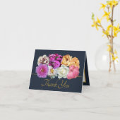 Multicolor Peonies Botanical Elegant Thank You Karte (Gelbe Blume)