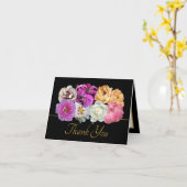 Multicolor Peonies Botanical Elegant Thank You Karte (Gelbe Blume)