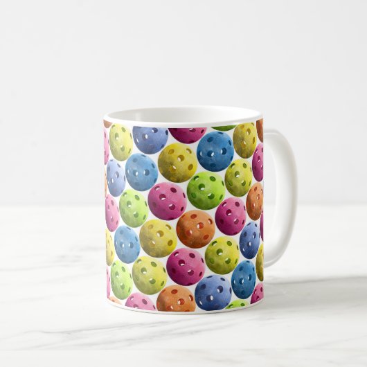 Multicolor Pickleball Kaffeetasse (VorderseiteRechts)