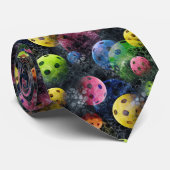Multicolor Pickleball Neck Tie Krawatte (Gerollt)